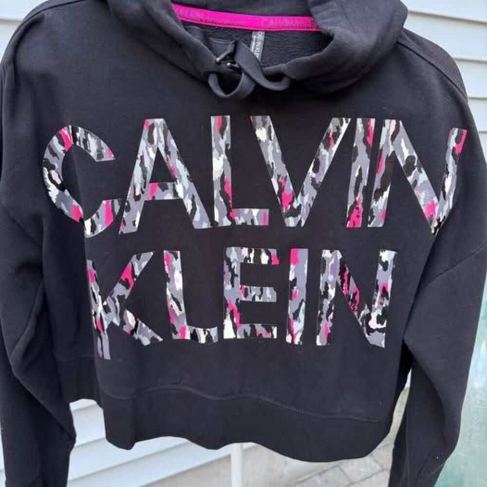 Calvin Klein Performance Black Camo Graphic Hoodie Size Large